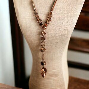 ⭐ Kenneth Cole rose gold cluster Y Necklace